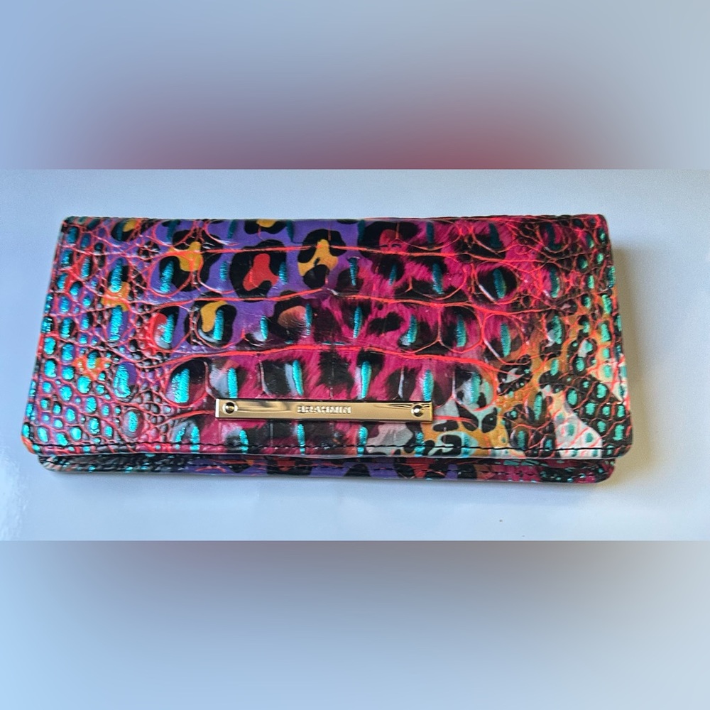 Brahmin Vibrant Multicolor Embossed Wallet NWOT!